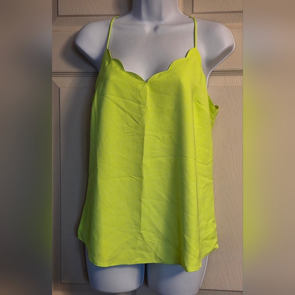 J. Crew Tops - J. Crew Vibrant Lime Scalloped Camisole 8